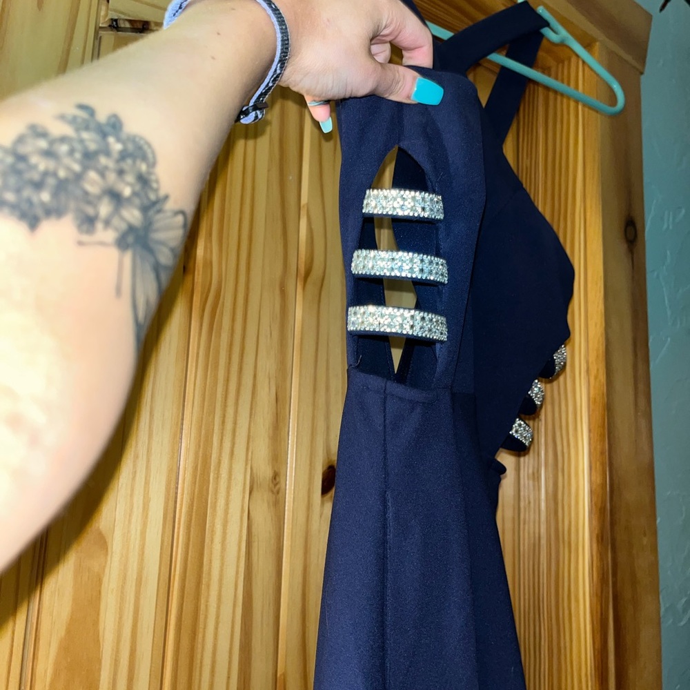 Navy blue cross over Prom/ Hoco dress